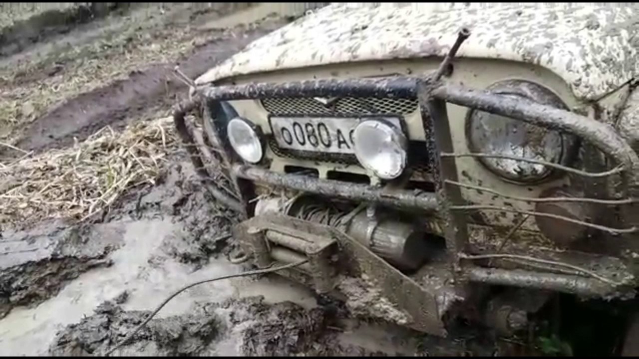 УАЗ . Нива на 35 симексах , мех лебедка , глубокая колея , блокировки ...