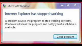 What to do if Internet Explorer has stopped Working