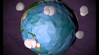 Low poly earth with clouds