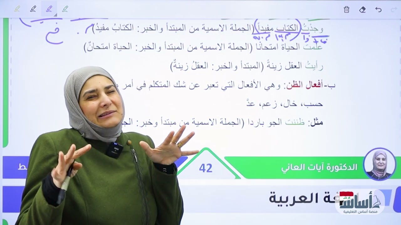 الفعل اللازم والمتعدي// الثاني متوسط// اللغة العربية ج1// د. آيات العاني