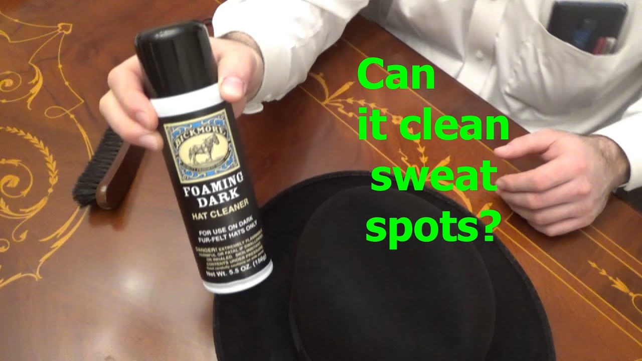Clean sweat spots in wool hat 