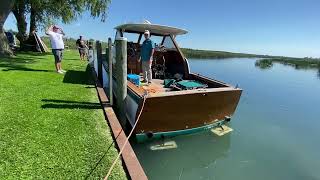 Chris craft woody! 440 mopar power, she’s an awesome boat