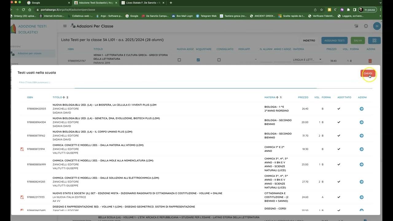 Adozioni libri di testo 20232024 in Argo YouTube