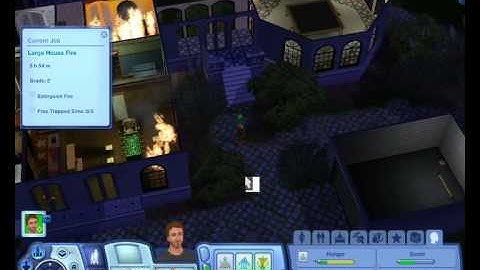 Lets Play The Sims 3 Ambitions Part 5 Large fire and saving children!