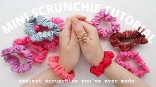 How to Make a Mini Scrunchie | Easy DIY sewing Tutorial for Beginners (no pattern needed!)