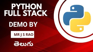 Python Full Stack Demo by Mr J S Rao 19th June 2023 @ VLR Training 9059868766