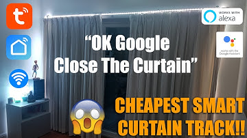 Cheapest WiFi Smart Curtain Track works with Alexa and Google Home Unboxing and Setup
