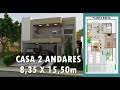 CASA 2 ANDARES E 4 QUARTOS CHURRASQUEIRA 8,35X15,50m