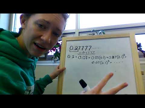 Algebra II, 12.4: Converting a Repeating Decimal to a Reduced Fraction Using Geometric Series