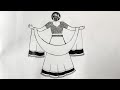 How to Draw a Girl with Lehenga | drawing girl | How to draw a Girl with Beautiful Traditional dress