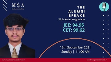Alumni Talk Show - Episode 1 | MHTCET Preparation tips and tricks - Arnav Waghulade