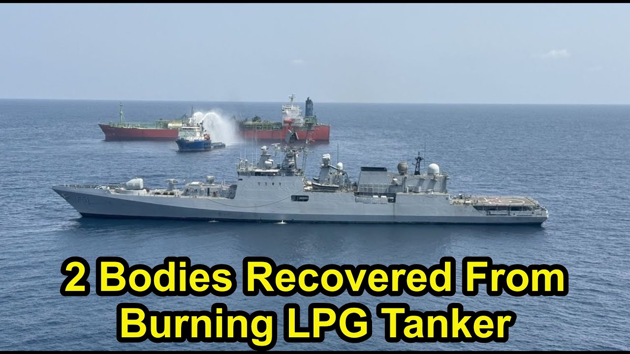 Военно-морские силы Индии извлекли тела из горящего танкера со сжиженным нефтяным газом в Аденско...