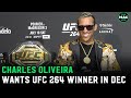 Charles Oliveira predicts Conor McGregor victory; UFC has told him he fights winner in December