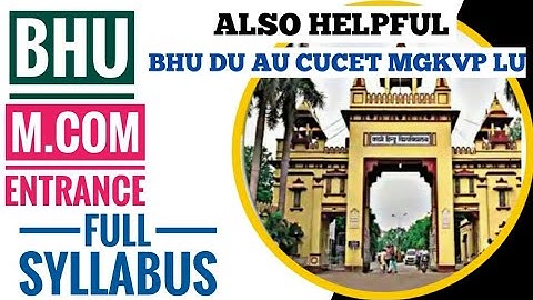 BHU MCOM ENTRANCE 2021 || FULL SYLLABUS || FULL DETAILS || COMMERCE NATION