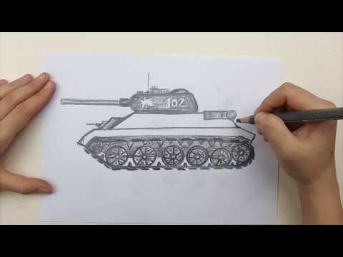 Video: How To Draw A T-34 Tank