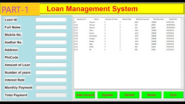 Loan Management Software  in Python with database connectivity || #Project in #Tkinter ||Part-1 of 3