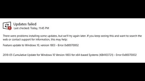 Résolu: Erreur de Mise à jour Windows 0x80070002