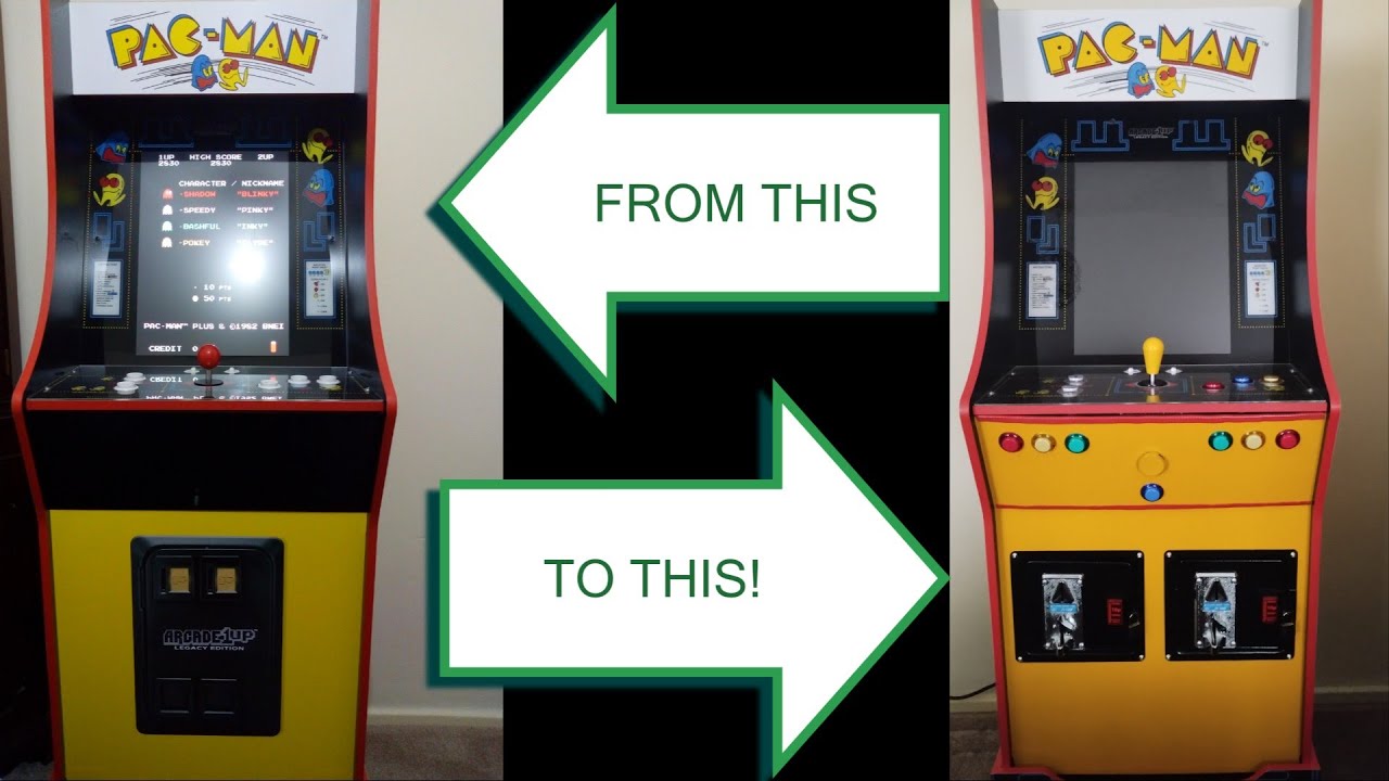 Vertical Pacman ARCADE1UP Pacman Vertical Modification and Upgrades - YouTube