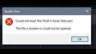 FIX! The File Is Broken Or Could Not Be Opened Studio One 2025