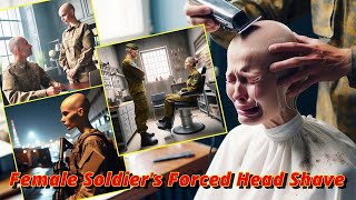 Haircut Stories - Female Soldier's Forced Head Shave Military Barber Shop : headshave buzz cut bald