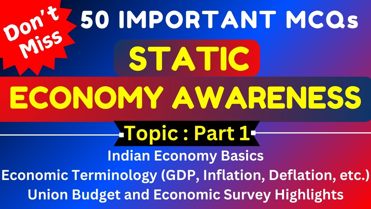 Top 50 Important Economy Awareness MCQs Economy Awareness MCQs For Top 50 important economy awareness mcqs economy awareness mcqs for