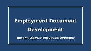 Details Resume Starter Document Overview Update