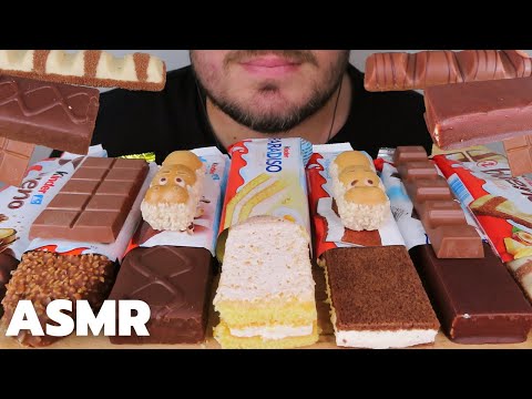 ASMR KINDER CHOCOLATE CANDY BARS MUKBANG Kinder Bueno Kinder Happy Hippo Kinder Maxi King