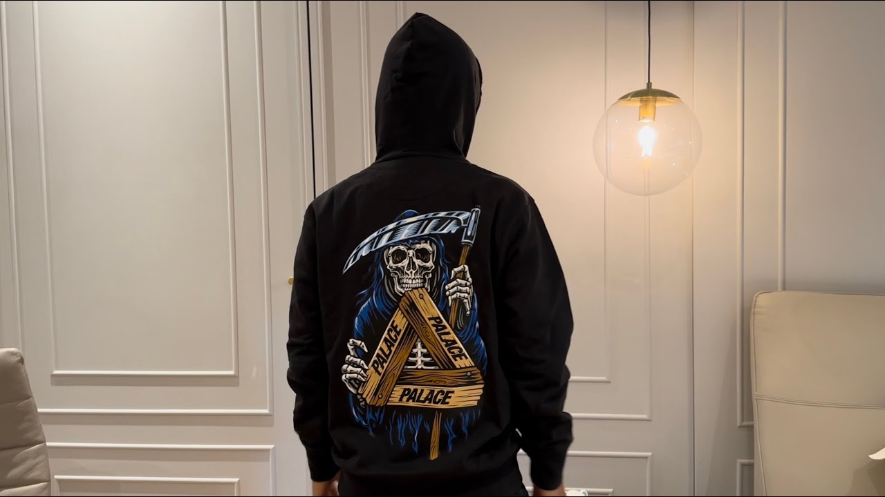 【Palace】 Palace Reaper Hood Grey Marl - 23FW PALACE Week 4 Autumn 2023 Season - Reaper Hood & Check Mate