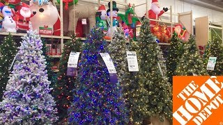 HOME DEPOT CHRISTMAS TREES DECORATIONS HOME DECOR - SHOP WITH ME SHOPPING STORE WALK THROUGH 4K