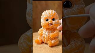 Feeding the Cutest Tiny Orange Baby! Food Art Comes to Life#FruitArt#FoodCarving#MandarinBaby🍊