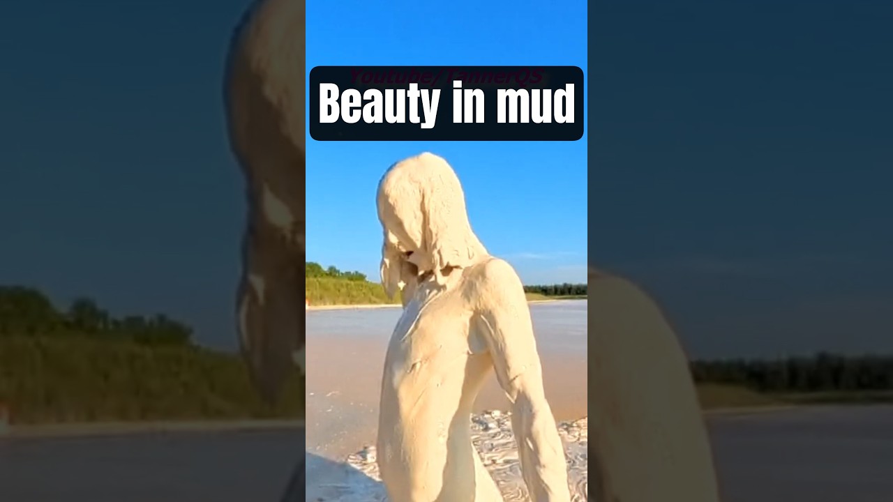 Wallowing in thick white mud  