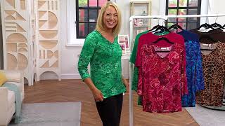 Susan Graver Set of 2 Liquid Knit Print & Solid Tops on QVC