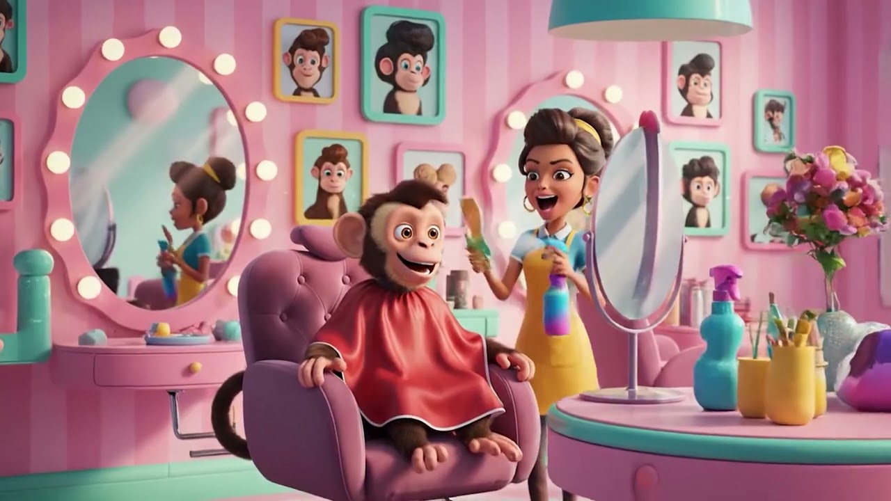 Baby Monkey Beauty Parlor Adventure 🐒💅