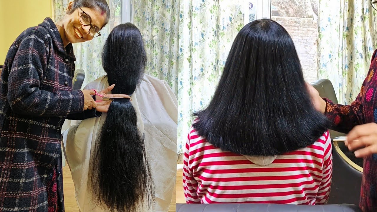 Hair Cut Tutorial| Shoulder Length Hair Cut इतना लंबा बाल को मैंने छोटा कर दिया 😭😭