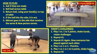 Table Ball for Physical Education: 1v1v1 - 3 person groups