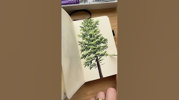 Simple Tree Gouache Painting🌳