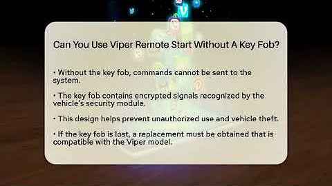 Can You Use Viper Remote Start Without A Key Fob? - Talking Tech Trends