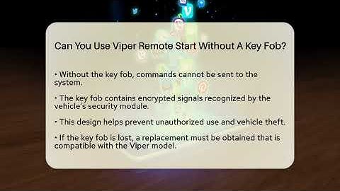 Can You Use Viper Remote Start Without A Key Fob? - Talking Tech Trends