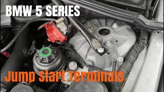 BMW 5 SERIES E60 E61 JUMP START TERMINALS LOCATIONS