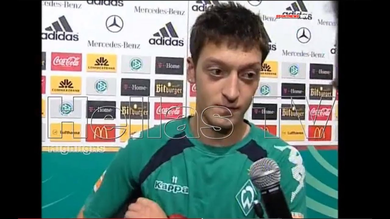 MESUT ÖZIL, CLAUDIO PIZARRO, KLAUS ALLOFS, ALEXANDROS TZIOLIS, TIM WIESE DFB POKAL Berlin hELLAS tv