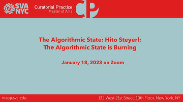 The Algorithmic State: Hito Steyerl - The Algorithmic State is Burning