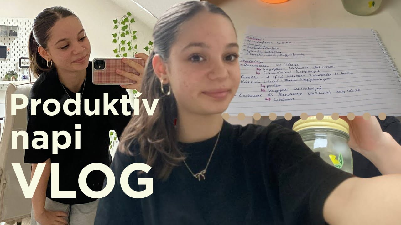 Produktív napi vlog | edzés, tanulás…stb|🤍