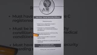 Security Officer Jobs 2026 – AM Security Hiring Retail Guards Apply Today #shorts 