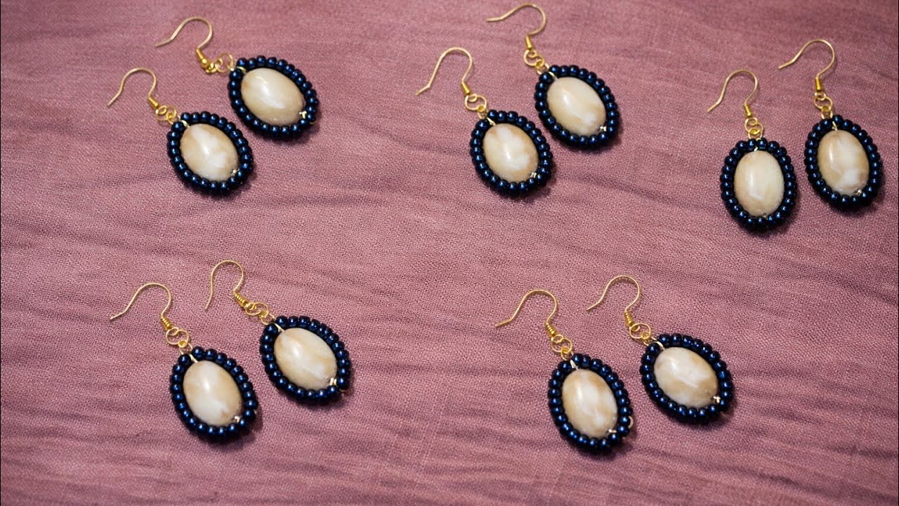 Beaded earrings /simple diy earrings /beads jewellery earrings making /I made gorgeous earrings   