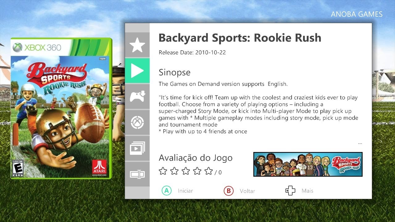 15 Minutos Jogando: Backyard Sports: Rookie Rush (Xbox 360) Full HD ...