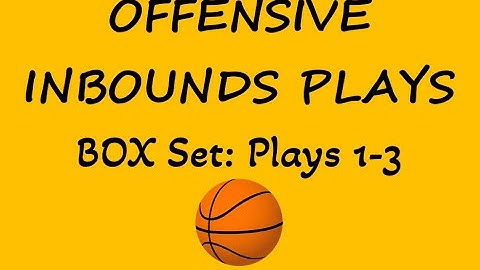 Offensive Inbounds plays out of a Box Set (plays 1-3)