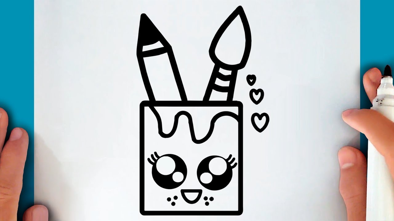 HOW TO DRAW A CUTE PENCIL HOLDER YouTube