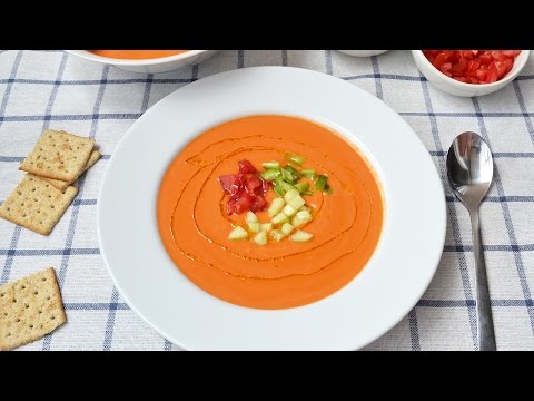 How to Make Gazpacho - Easy Spanish Cold Soup with Vegetables Recipe