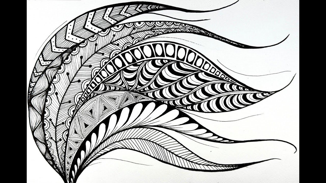 Easy Flow Pattern Drawing –Relaxing Line Drawing for Beginners