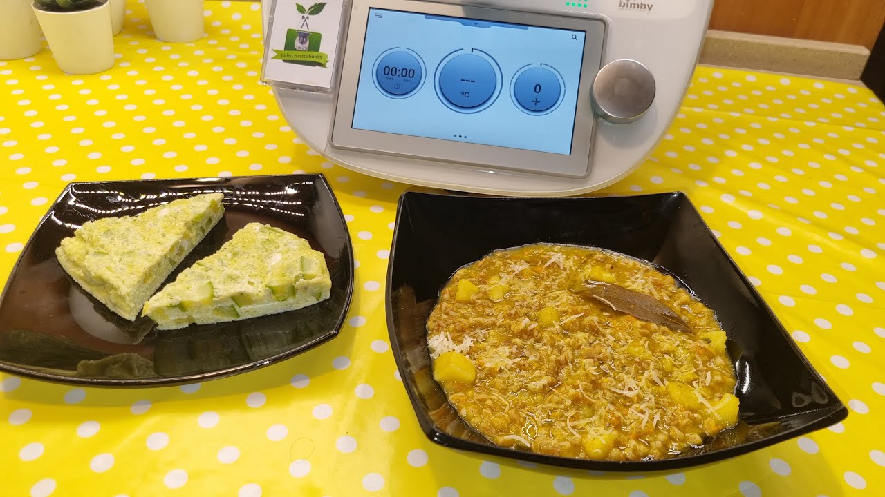 Cottura multilivello. Zuppa di farro con frittata a varoma per bimby TM6 TM5 TM31